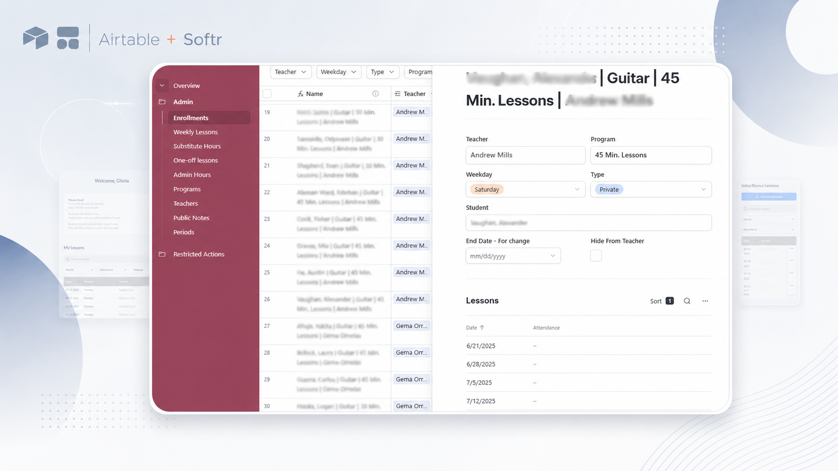 Portal docente y gestión escolar para academia de música screenshot 1