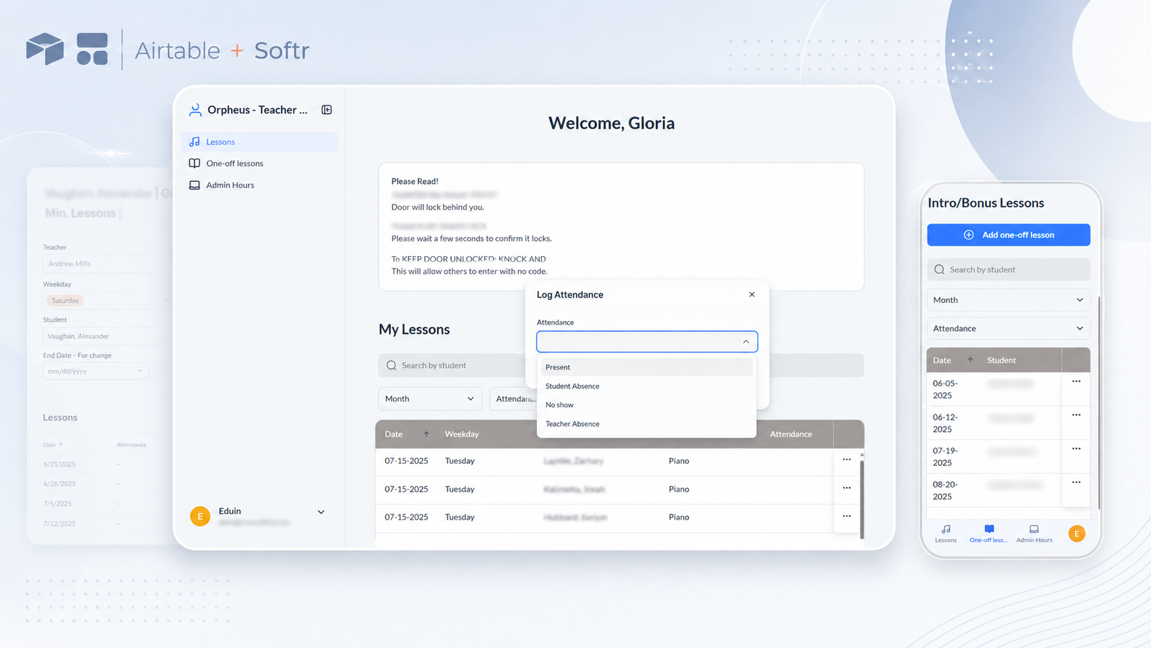 Portal docente y gestión escolar para academia de música screenshot 4